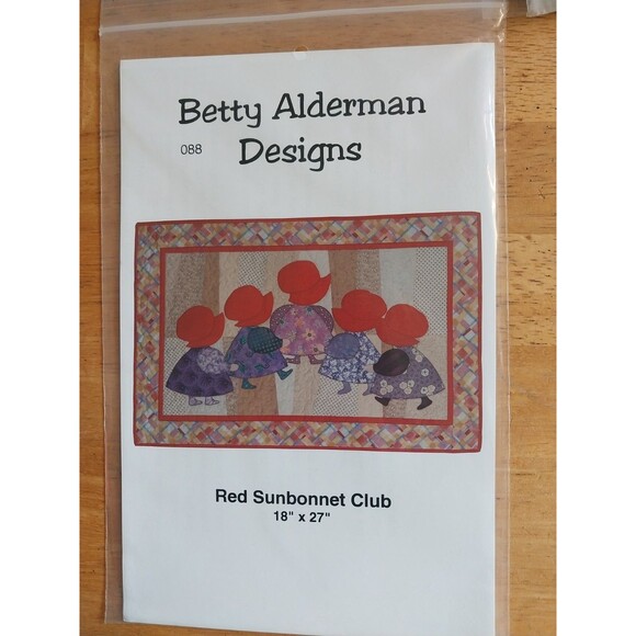 Betty Alderman Designs~Red Sunbonnet Club # 088~Quilt Pattern~18"x 27" - Picture 1 of 2